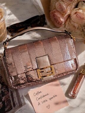 RARE FENDI SEQUIN BAGUETTE ✨ ROSE GOLD